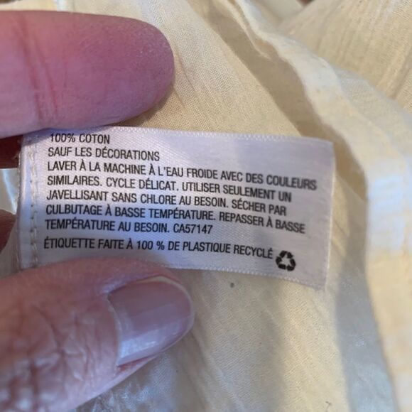 Merona 2 pc Women's XXL teal paisley button down and cream v neck peasant tops - Picture 16 of 16